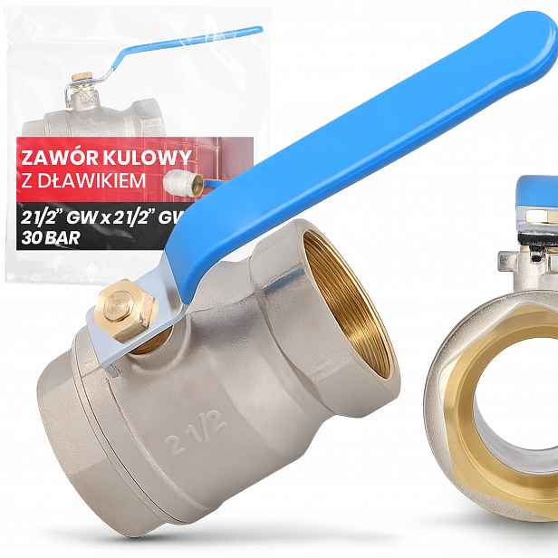 Kulový Kohout 2 1/2 Gw Uzavírací průchod tlumivky 30 barů Mosazná vodní trubka Fu