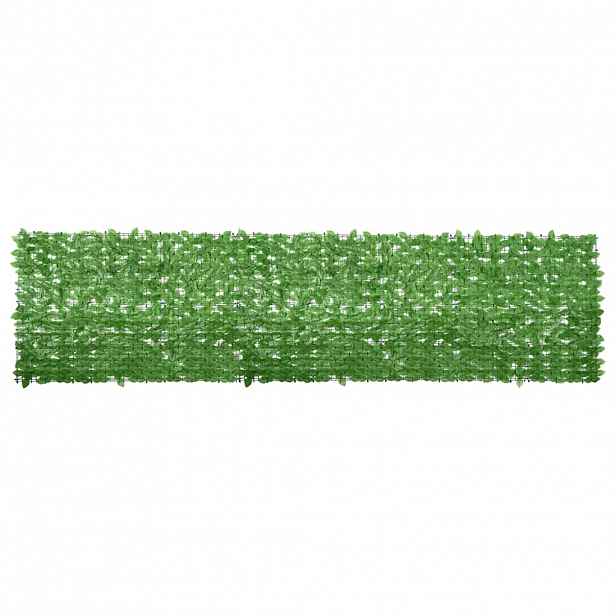 vidaXL Balkónová zástěna s zelenými listy 400 x 100 cm