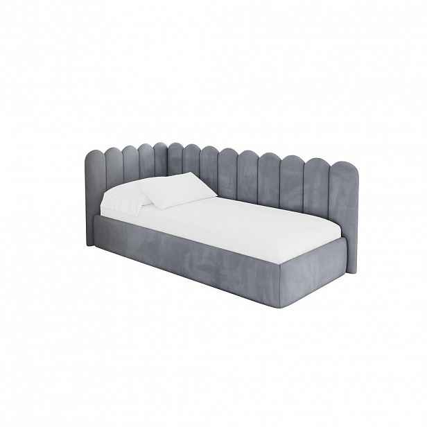 ALTDECOR JEDNOLŮŽKOVÁ POSTEL pro mládež s úložným prostorem, vpravo - ARTY 100x200 šedá