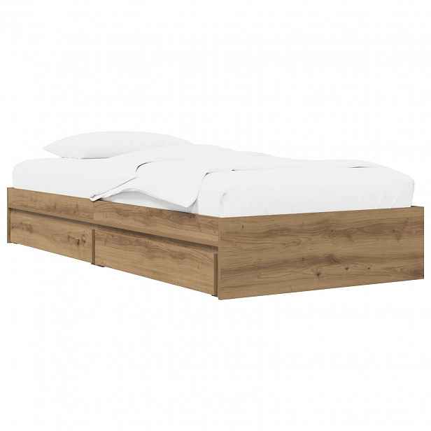vidaXL Rám postele s úložným prostorem Dub artisan 80 x 200 cm