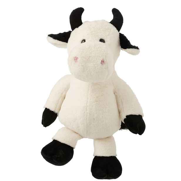 Bílá plyšová kravička s rohy Cow Plush - 34*21*48 cm J-Line by Jolipa