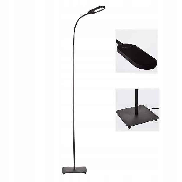 Led podlahová lampa na čtení stmívatelná černá 6,5 W, Variabilní Barvy