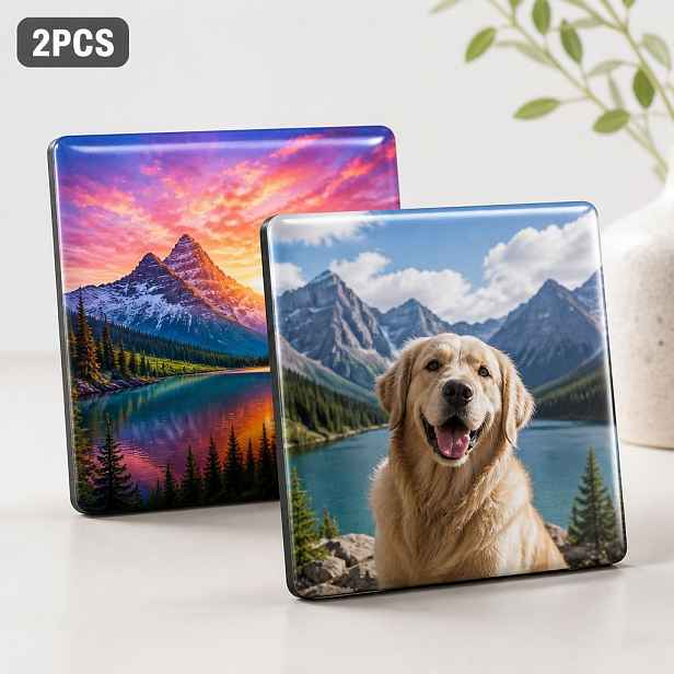 TEMU Personalizované fotomagnetky na lednici vhodné pro chladničky, magnetické destičky s obrázky, magnetická základna a rámeček na fotografie,