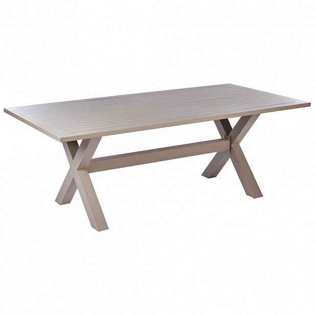 Beliani ZAHRADNÍ STŮL 200/105 cm Kov Taupe Cascais