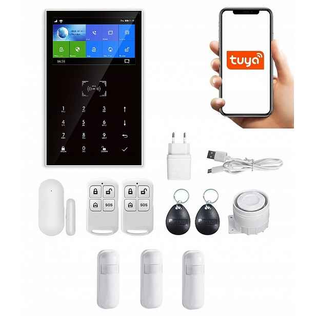 Bezdrátový LCD Alarm 4.3' Gsm WiFi Tuya Smart 3xPIR