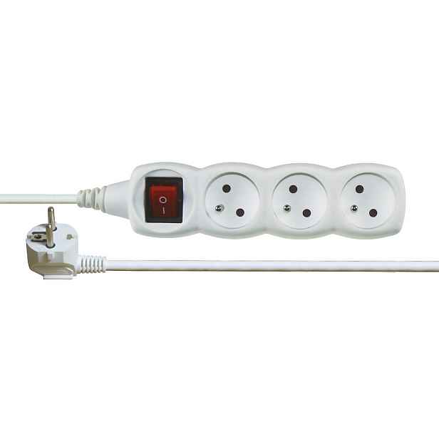 Kabel prodlužovací s vypínačem 3zásuvka Emos 2 m 1 mm2 IP 20