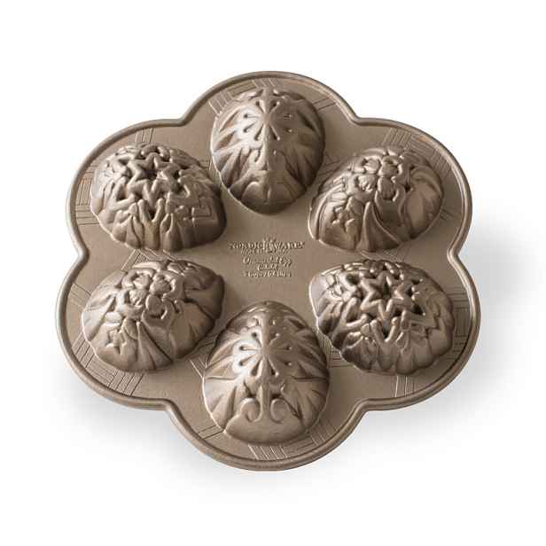 Nordic Ware Ornamental Egg Cakelet – Zdobená velikonoční vajíčka, plát se 6 formičkami, karamelová, 473 ml 91548
