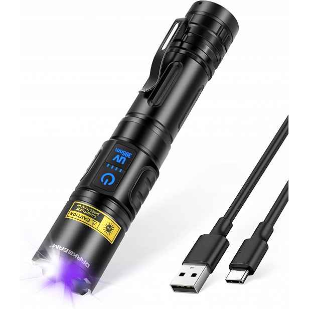 Uv svítilna 395nm Led 2V1 Usb nabíjecí 10W