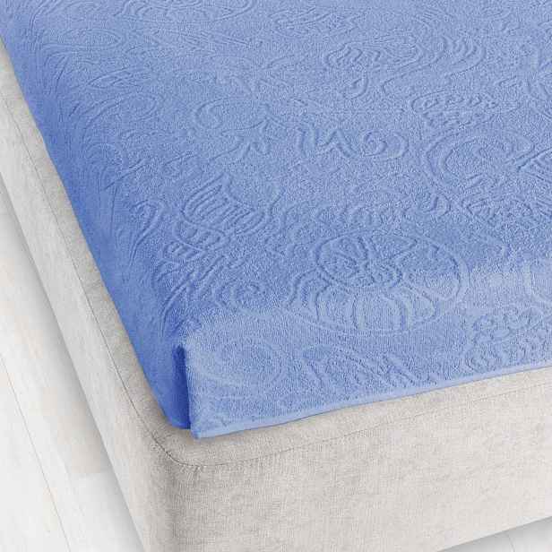 Froté prostěradlo bez gumičky Tulipán 175x220 Zwoltex modré Tlusté