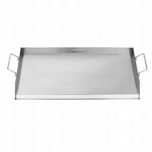 Ocelová grilovací deska 809 x 370 mm, univerzální s držákem pro Bbq a kempování