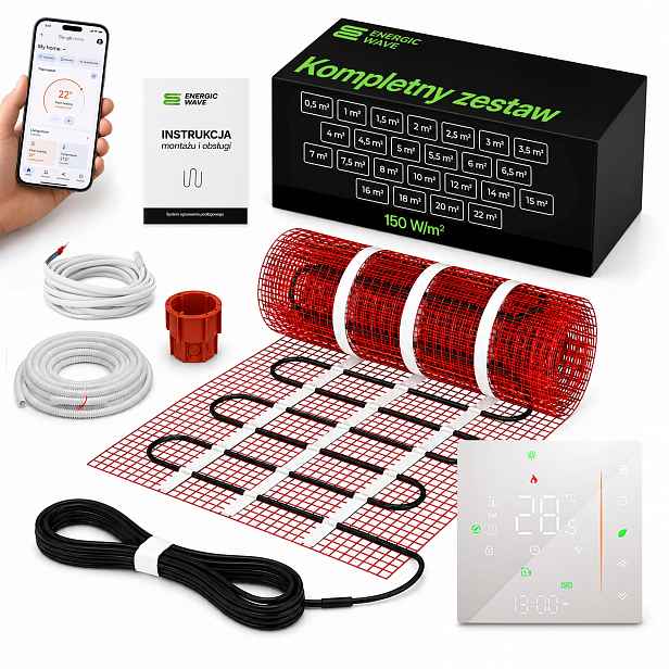 Vyhřívací Podložka pod dlaždice 150 W 1 m2 Termostat Wifi Topná rohož Topení