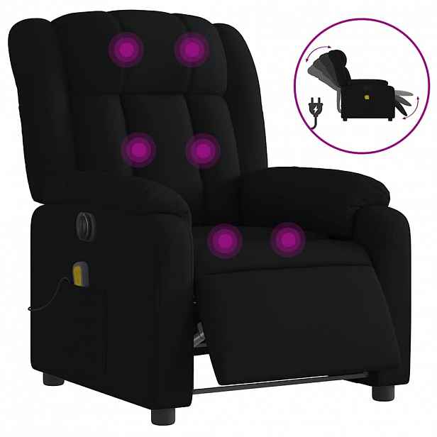 vidaXL Elektrické masážní polohovací křeslo černé textil