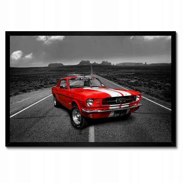 Plakáty v rámu 60x40 Červený Ford Mustang Usa