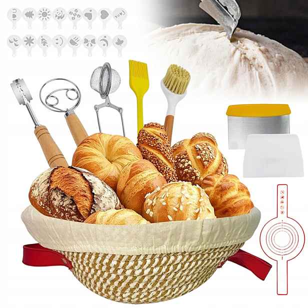 Forma Na Pečení Chleba Na Kvásku Košík Na Kynutí Nožů Sada Na Pečení