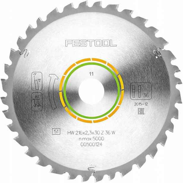 Řezací kotouč Festool 500124 30 x 216 mm 36 zubů