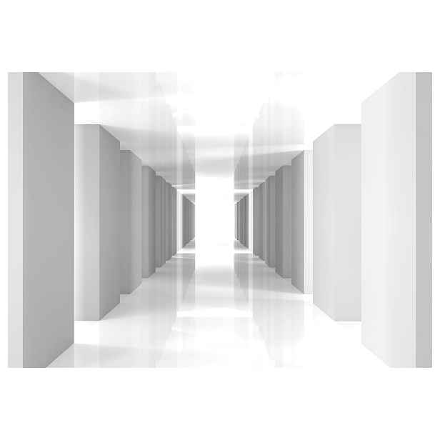 Tapeta Bílá chodba Perspektiva nekonečno minimalismus 200x140 lepidlo