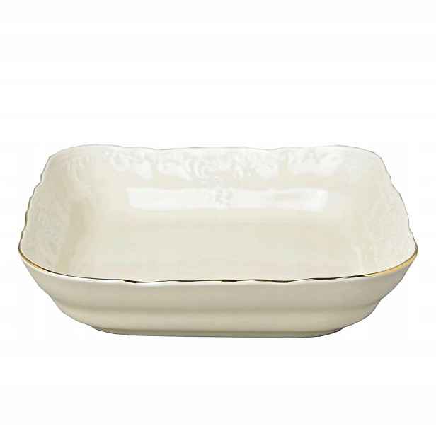 Bernadotte Ivory Gold Salátová Mísa Čtvercová 25 CM