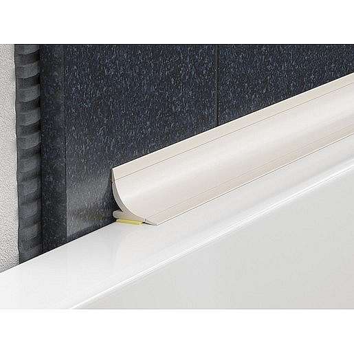 Lišta vanová PVC bílá délka 250 cm, výška 15 mm, VRDP