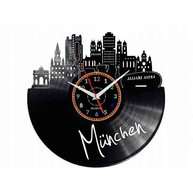Munchen Dárek Originální dekorace do domu Hodiny z vinylové desky