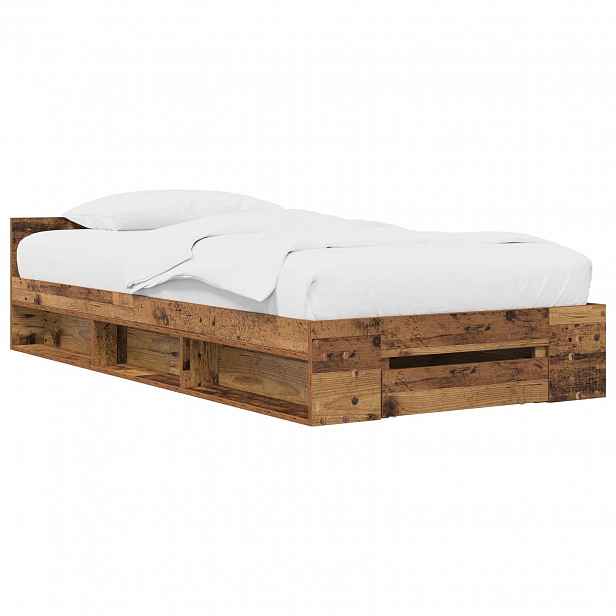 vidaXL Rám postele s úložným prostorem Staré dřevo 80 x 200 cm