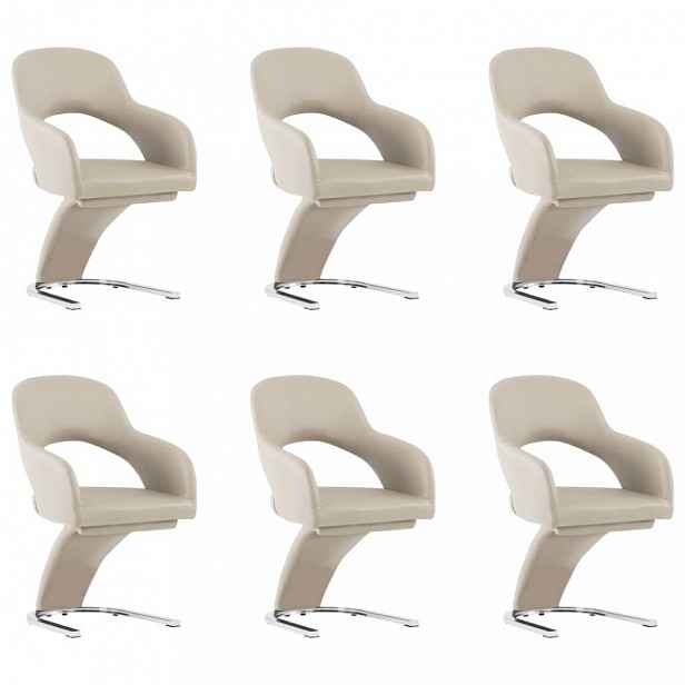 Jídelní židle 6 ks umělá kůže / chrom Cappuccino