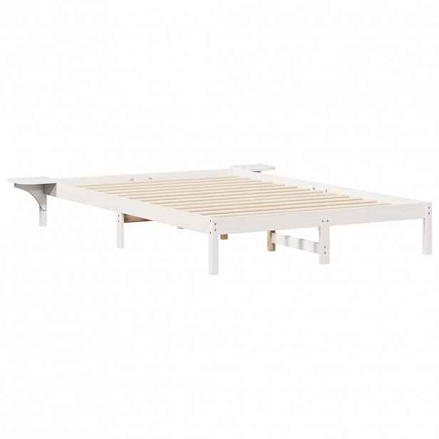 vidaXL Postelový rám s nočními stolky Bílá 160 x 210 cm