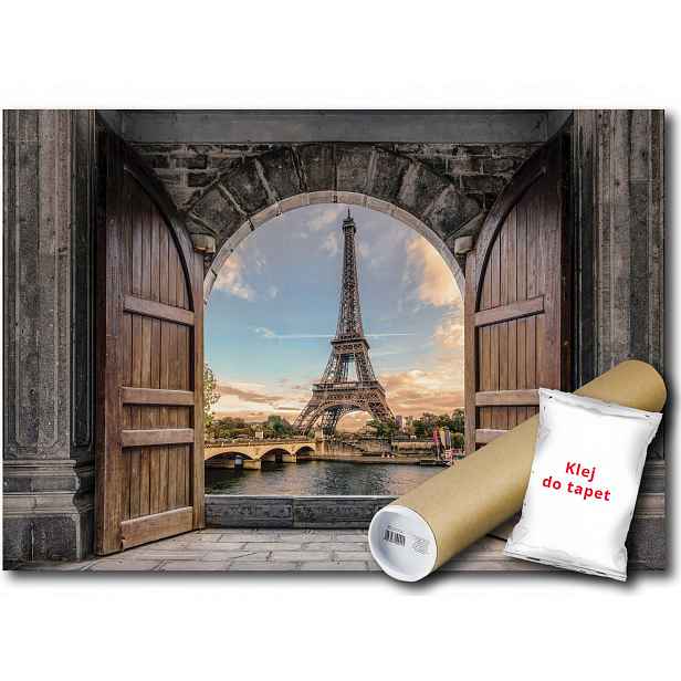 Vliesová fototapeta Paříž dveře 3D 312x219