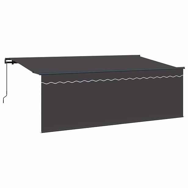 vidaXL Stahovací markýza Antracit 350 x 200 cm Polyester a hliník