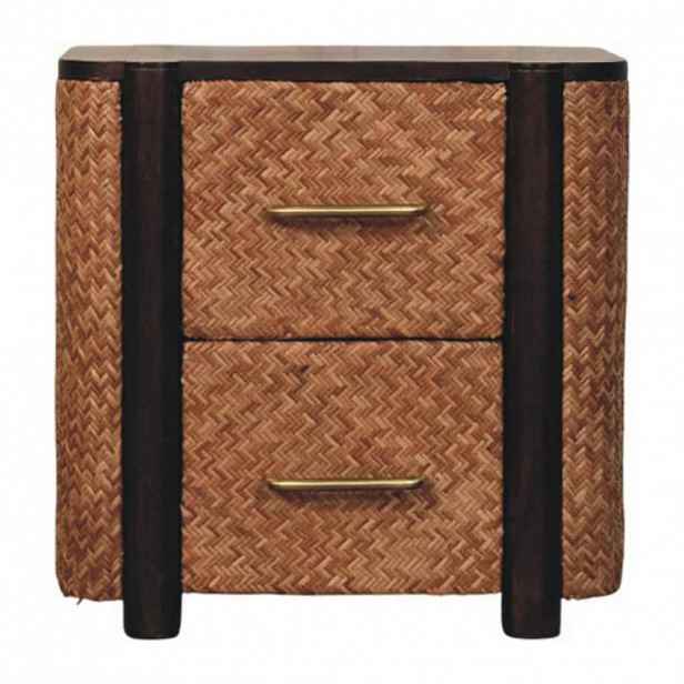 Artisan Furniture MEDIÁLNÍ KONSOLE s povrchovou úpravou Wine-Wood-Oak, 2 zásuvkami, 1 otevřenou policí, tmavě hnědá