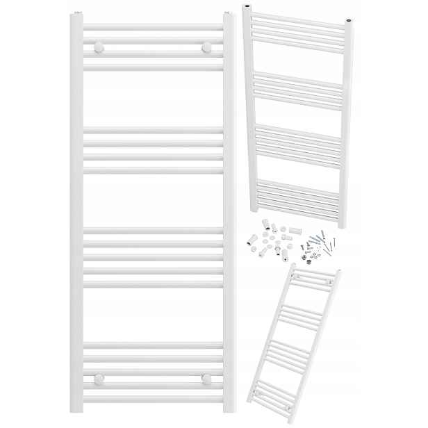 Koupelnový Radiátor Bílý Breno Žebříkový 50x120 cm Radiátor Montáž 180°