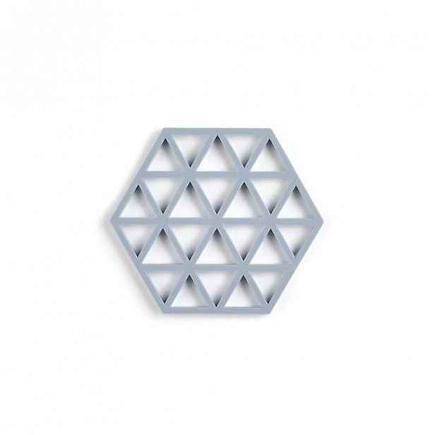 Šedomodrá silikonová podložka pod hrnec Zone Triangles