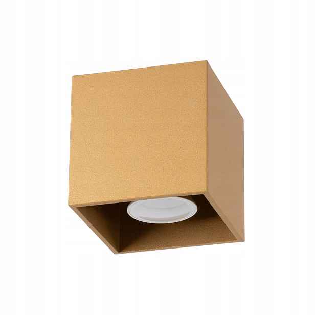 Sollux Spot stropní čtvercový zlatý Quad GU10 10W 10 cm