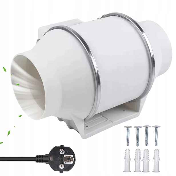 Trubkový Ventilátor Sada 220V Odtahový Ventilátor Tichá Ventilace 30 dB