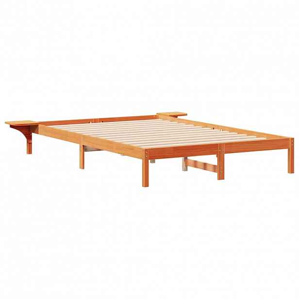 vidaXL Postelový rám s nočními stolky Voskově hnědá 160 x 210 cm