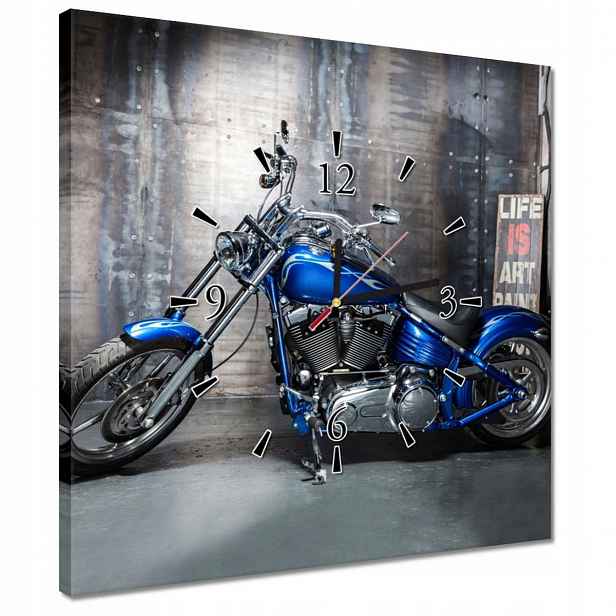 Nástěnné hodiny 40x40 Modrý chopper