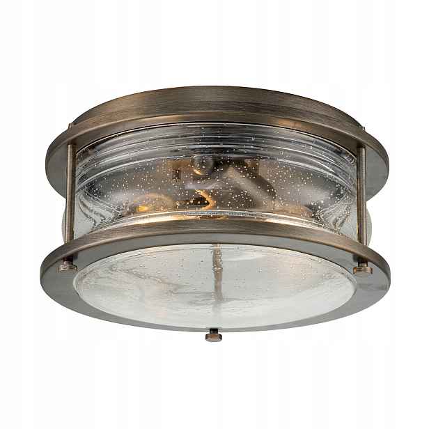 Stropní Svítidlo oxidovaný bronz skleněný kulatý 30 cm Kichler