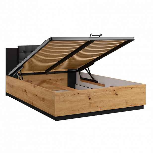 Petits-meubles BOXSPRING POSTEL 140/200 Alec Dřevo a černá