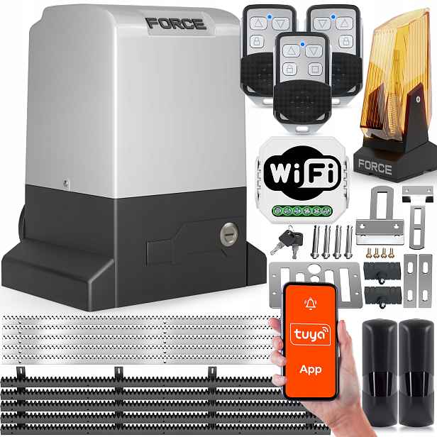 Sada Pro Posuvné Brány Force 1200 WiFi Pilot 5x Lišta Světlo