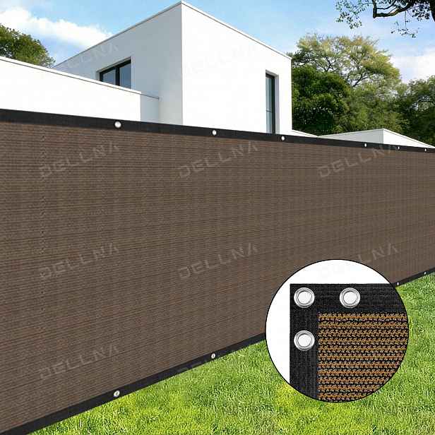 TEMU DELLNA Síťová clona na ochranu soukromí, s provázkem, 90-100G/M² Odolná prachotěsná tkanina, sluneční clona, pro venkovní stěnu, zahradu, dvůr,