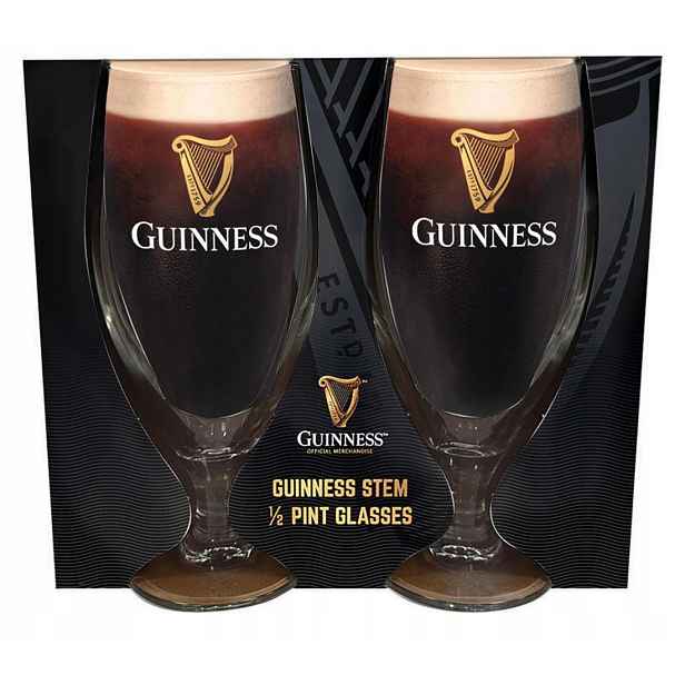 Guinness Stem half Pint sklenice pokal 2ks Gift Box A10