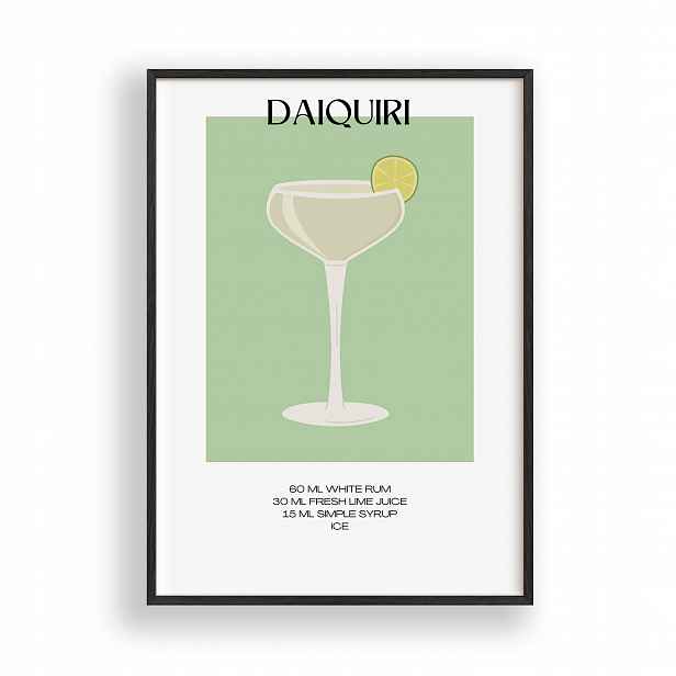Obraz Daiquiri Drink Plakát Rámeček Dřevěný Černý 30x42 cm