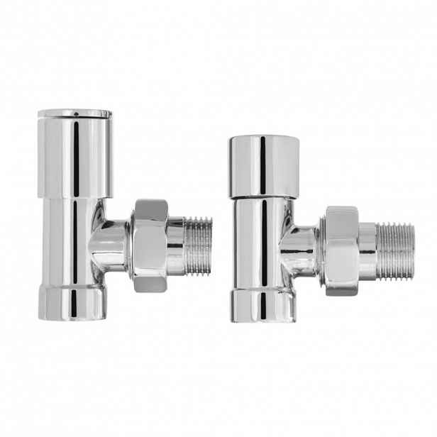 Připojovací sada radiátorových ventilů - ruční - rohová - 1/2"/1/2"- chrom