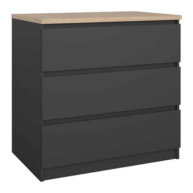 Tmavě šedá komoda 77x76x50 cm Naia – Tvilum