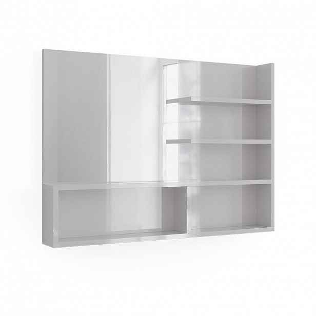 Vicco KOUPELNOVÉ ZRCADLO Bílá vysoký lesk 89.8 x 65 cm s otevřenými přihrádkami