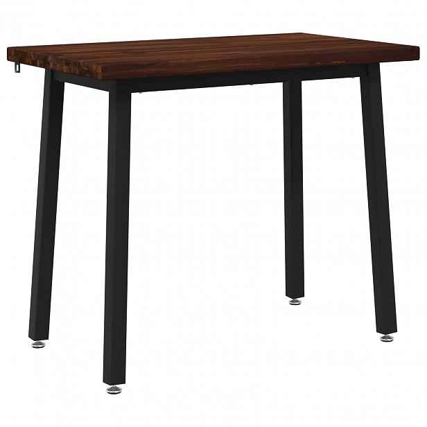 vidaXL 90 x 55 x 75 cm Masivní akátové dřevo Tmavě hnědá a černá