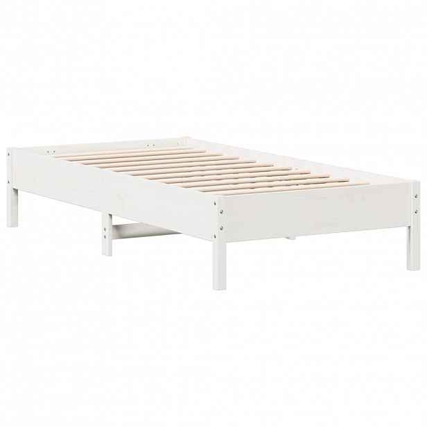 vidaXL Postel bez matrace bílá 75 x 190 cm masivní borovice