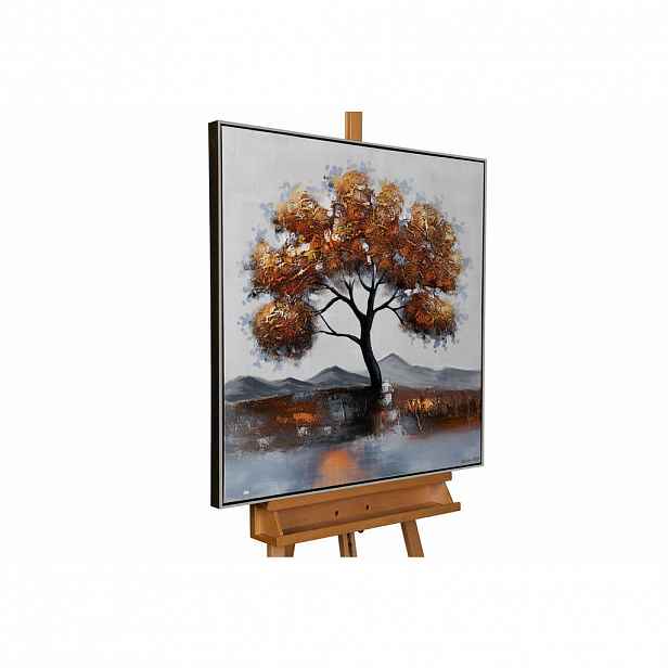KUNSTLOFT RUČNĚ MALOVANÝ AKRYLOVÝ OBRAZ ŠEDÝ, 80/80 CM