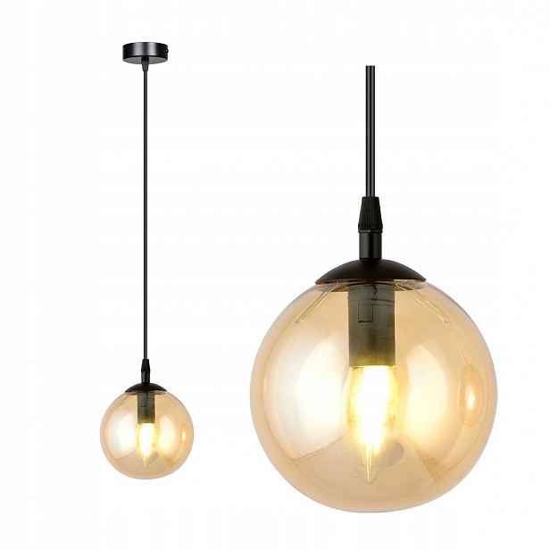 Stropní svítidlo Cosmo 1 černá s medovým stínítkem E14 10W Led