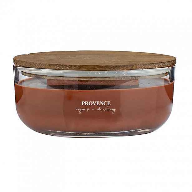 Svíčka WOODEN s dřevěným knotem, Doutníky a whisky 240 g