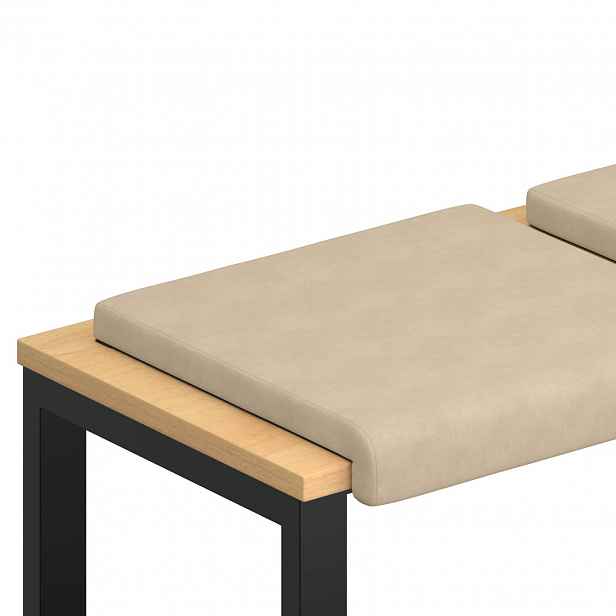 vidaXL Polštář na lavici 2 ks Mikrovlákno Krémová Hloubka 35 cm
